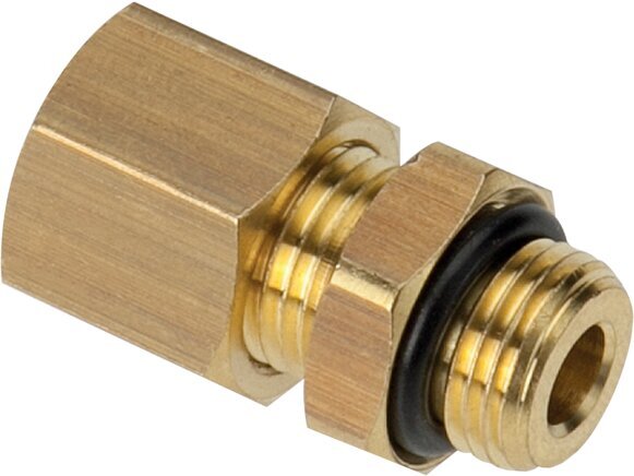 G 1/4'' Male x 6mm Brass Straight Compression Fitting with NBR Seal 150 Bar DIN EN 1254-2 [2 Pieces]