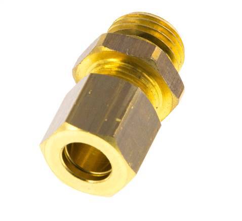 G 1/4'' Male x 8mm Brass Straight Compression Fitting with NBR Seal 135 Bar DIN EN 1254-2 [2 Pieces]