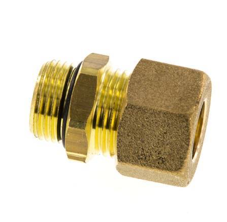 G 3/8'' Male x 12mm Brass Straight Compression Fitting with NBR Seal 75 Bar DIN EN 1254-2