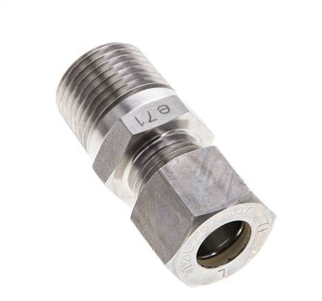 1/2'' NPT Male x 12L Stainless steel Straight Compression Fitting 315 Bar DIN 2353