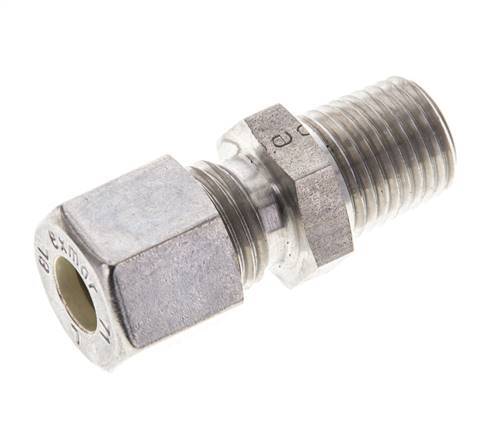 1/4'' NPT Male x 8L Stainless steel Straight Compression Fitting 315 Bar DIN 2353