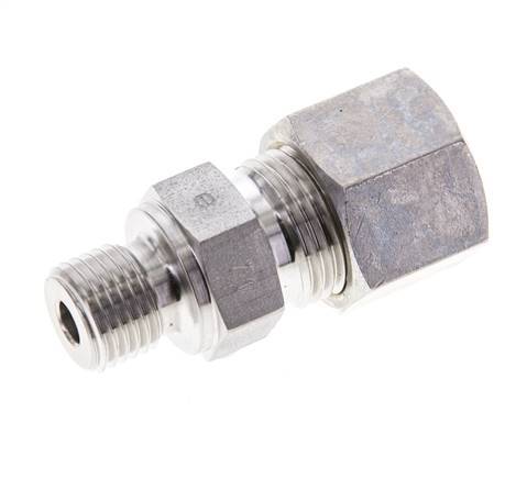 1/4'' NPT Male x 10S Stainless steel Straight Compression Fitting 630 Bar DIN 2353