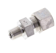 1/4'' NPT Male x 12S Stainless steel Straight Compression Fitting 630 Bar DIN 2353