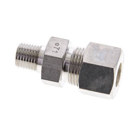 1/4'' NPT Male x 12S Stainless steel Straight Compression Fitting 630 Bar DIN 2353