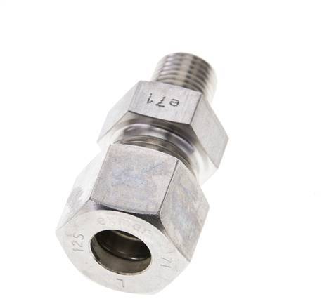 1/4'' NPT Male x 12S Stainless steel Straight Compression Fitting 630 Bar DIN 2353
