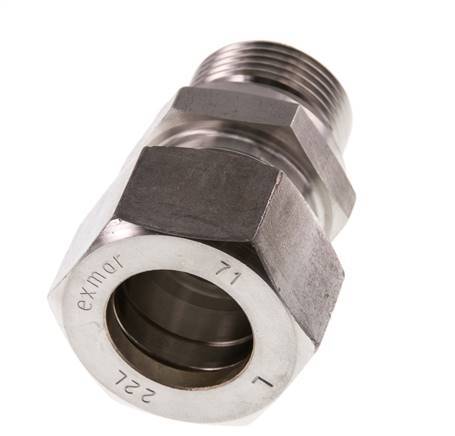 G 3/4'' mâle x 22L Raccord à compression droit en acier inoxydable 160 Bar DIN 2353