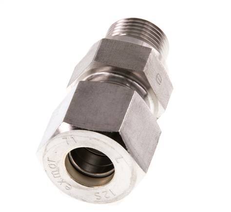 G 3/8'' mâle x 12S Raccord à compression droit en acier inoxydable 630 Bar DIN 2353