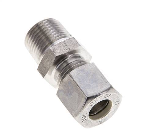 3/8'' NPT Male x 10L Stainless steel Straight Compression Fitting 315 Bar DIN 2353