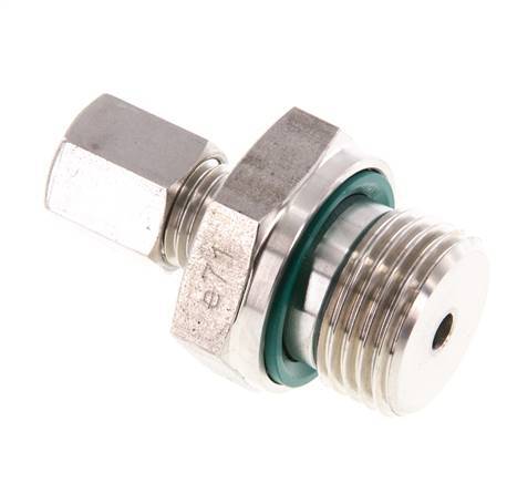 G 1/2'' mâle x 6L Raccord à compression droit en acier inoxydable avec joint FKM 315 Bar DIN 2353