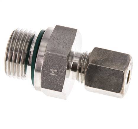 G 1/2'' mâle x 6S Raccord à compression droit en acier inoxydable avec joint FKM 630 Bar DIN 2353