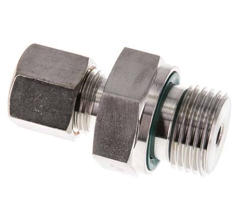 G 1/2'' mâle x 8S Raccord à compression droit en acier inoxydable avec joint FKM 630 Bar DIN 2353
