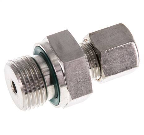 G 1/2'' mâle x 8S Raccord à compression droit en acier inoxydable avec joint FKM 630 Bar DIN 2353