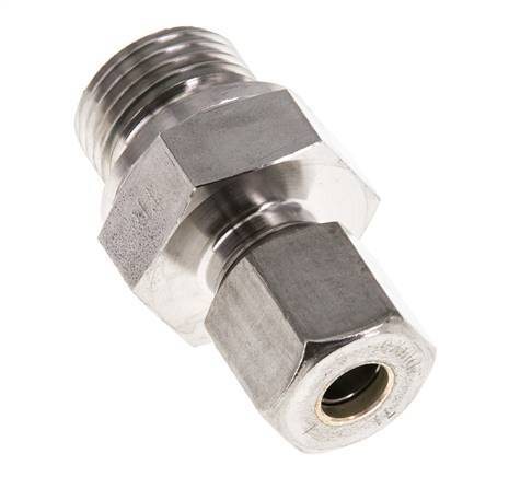 G 1/2'' mâle x 8S Raccord à compression droit en acier inoxydable avec joint FKM 630 Bar DIN 2353