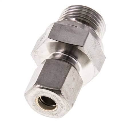 G 1/2'' mâle x 8S Raccord à compression droit en acier inoxydable avec joint FKM 630 Bar DIN 2353