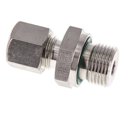 G 1/2'' Male x 18L Stainless steel Straight Compression Fitting with FKM Seal 315 Bar DIN 2353
