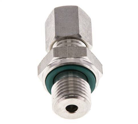 G Raccord à compression droit 1/4'' mâle x 6L en acier inoxydable avec joint FKM 315 Bar DIN 2353