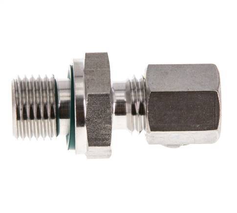 G Raccord à compression droit 1/4'' mâle x 6L en acier inoxydable avec joint FKM 315 Bar DIN 2353