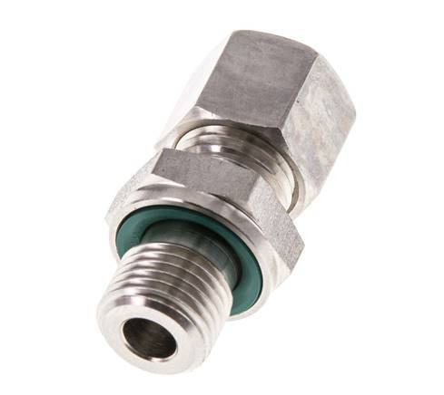 G Raccord à compression droit 1/4'' mâle x 8L en acier inoxydable avec joint FKM 315 Bar DIN 2353