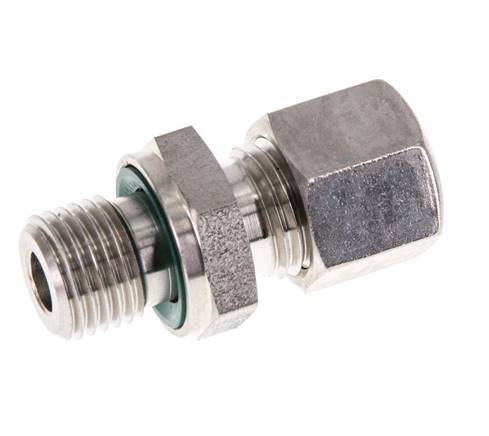 G Raccord à compression droit 1/4'' mâle x 8L en acier inoxydable avec joint FKM 315 Bar DIN 2353