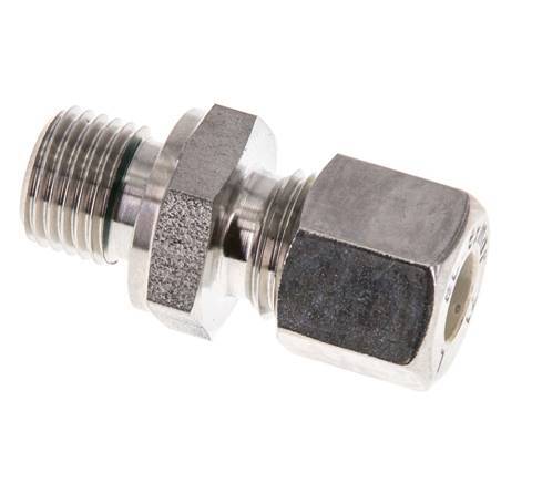 G Raccord à compression droit 1/4'' mâle x 8L en acier inoxydable avec joint FKM 315 Bar DIN 2353