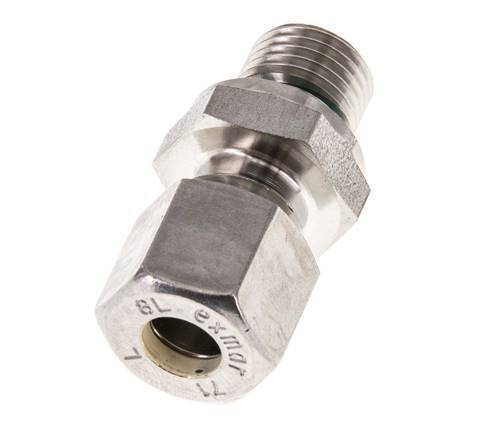 G Raccord à compression droit 1/4'' mâle x 8L en acier inoxydable avec joint FKM 315 Bar DIN 2353
