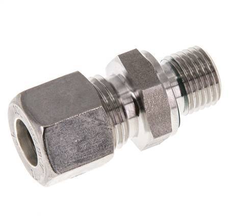 G Raccord à compression droit 1/4'' mâle x 10L en acier inoxydable avec joint FKM 315 Bar DIN 2353