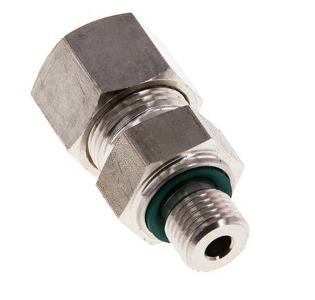 G 1/4'' mâle x 12S Raccord à compression droit en acier inoxydable avec joint FKM 630 Bar DIN 2353