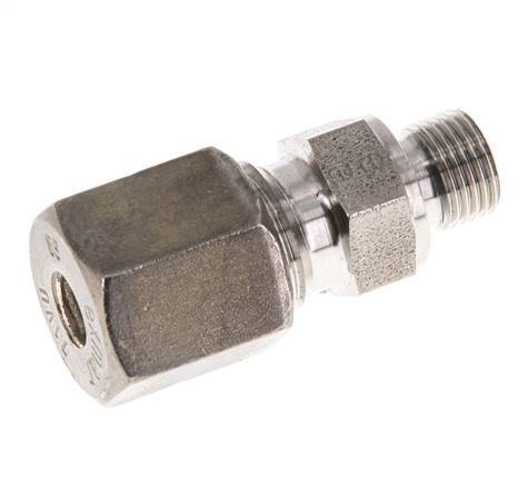 G 1/8'' mâle x 6S Raccord à compression droit en acier inoxydable avec joint FKM 630 Bar DIN 2353