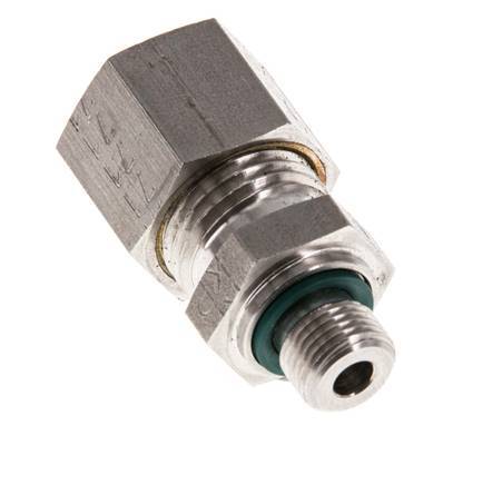G 1/8'' mâle x 10L Raccord à compression droit en acier inoxydable avec joint FKM 315 Bar DIN 2353