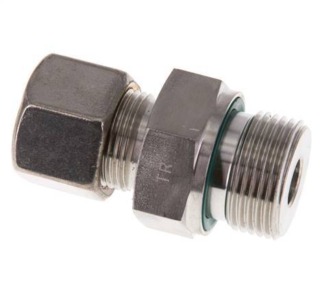 G 3/4'' Male x 14S Stainless steel Straight Compression Fitting with FKM Seal 630 Bar DIN 2353