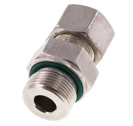 G 3/4'' mâle x 16S Raccord à compression droit en acier inoxydable avec joint FKM 400 Bar DIN 2353