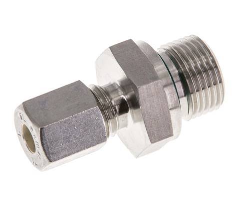 G 3/8'' mâle x 6L Raccord à compression droit en acier inoxydable avec joint FKM 315 Bar DIN 2353