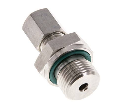 G 3/8'' mâle x 6L Raccord à compression droit en acier inoxydable avec joint FKM 315 Bar DIN 2353