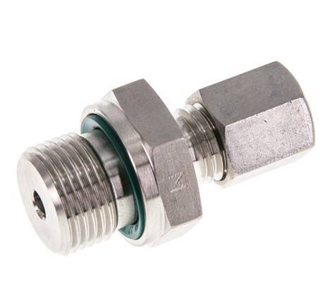 G 3/8'' mâle x 6L Raccord à compression droit en acier inoxydable avec joint FKM 315 Bar DIN 2353