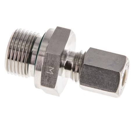 G 3/8'' mâle x 6L Raccord à compression droit en acier inoxydable avec joint FKM 315 Bar DIN 2353