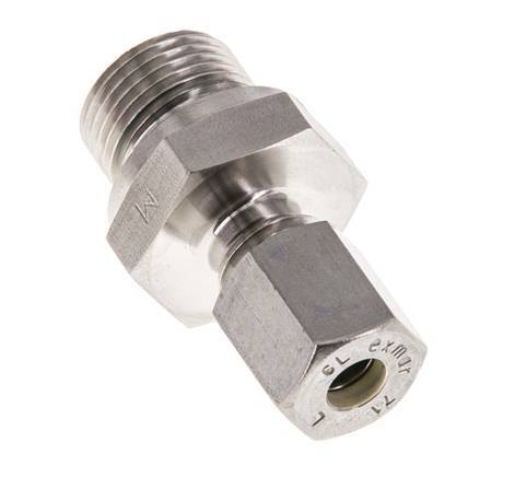 G 3/8'' mâle x 6L Raccord à compression droit en acier inoxydable avec joint FKM 315 Bar DIN 2353