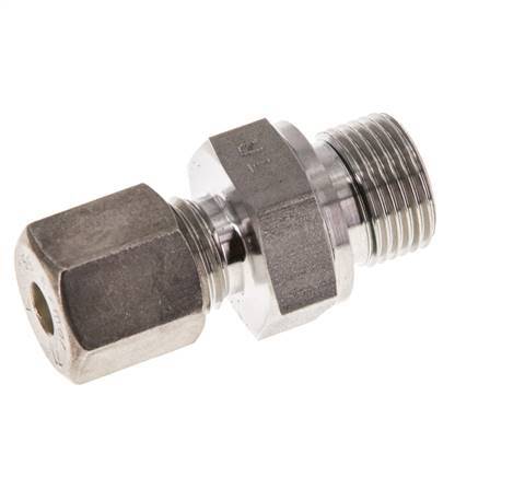 G 3/8'' mâle x 6S Raccord à compression droit en acier inoxydable avec joint FKM 630 Bar DIN 2353