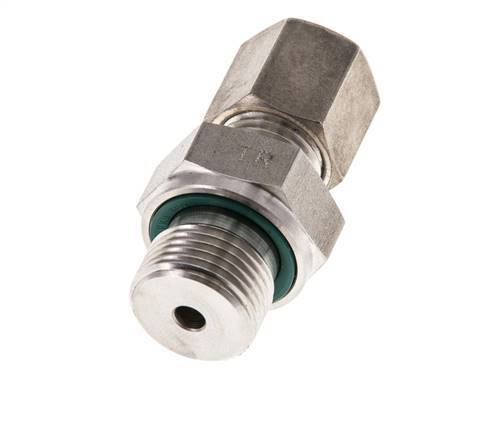 G 3/8'' mâle x 6S Raccord à compression droit en acier inoxydable avec joint FKM 630 Bar DIN 2353
