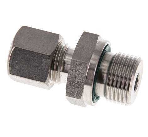 G 3/8'' mâle x 8L Raccord à compression droit en acier inoxydable avec joint FKM 315 Bar DIN 2353