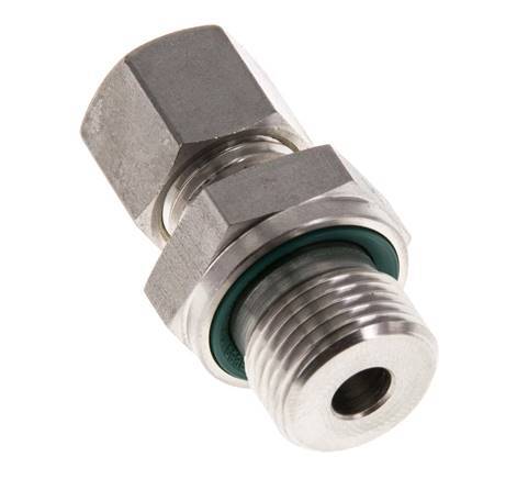 G 3/8'' mâle x 8L Raccord à compression droit en acier inoxydable avec joint FKM 315 Bar DIN 2353