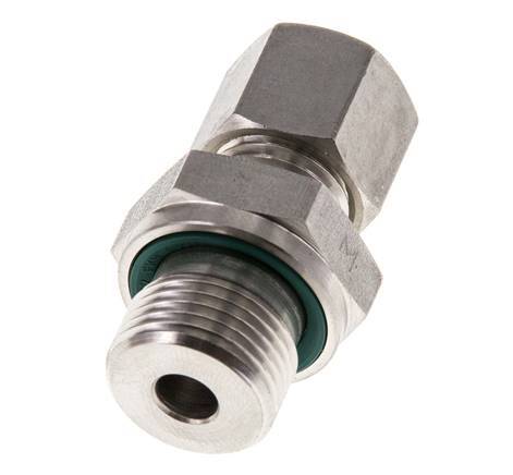 G 3/8'' mâle x 8L Raccord à compression droit en acier inoxydable avec joint FKM 315 Bar DIN 2353