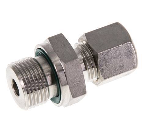 G 3/8'' mâle x 8L Raccord à compression droit en acier inoxydable avec joint FKM 315 Bar DIN 2353