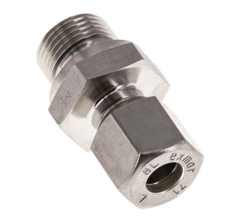 G 3/8'' mâle x 8L Raccord à compression droit en acier inoxydable avec joint FKM 315 Bar DIN 2353