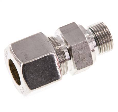 G 3/8'' mâle x 14S Raccord à compression droit en acier inoxydable avec joint FKM 630 Bar DIN 2353