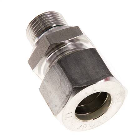 G 3/8'' mâle x 15L Raccord à compression droit en acier inoxydable avec joint FKM 315 Bar DIN 2353