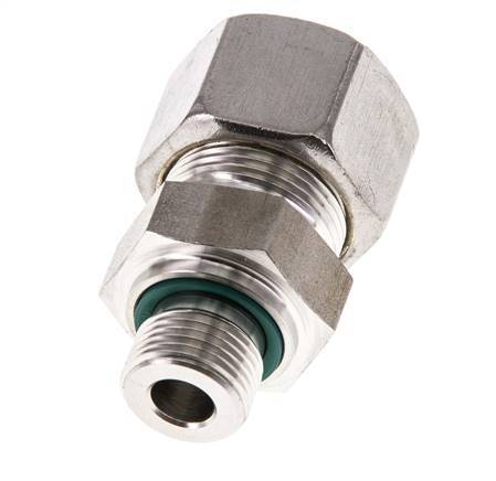 G 3/8'' mâle x 16S Raccord à compression droit en acier inoxydable avec joint FKM 400 Bar DIN 2353