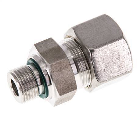 G 3/8'' mâle x 16S Raccord à compression droit en acier inoxydable avec joint FKM 400 Bar DIN 2353
