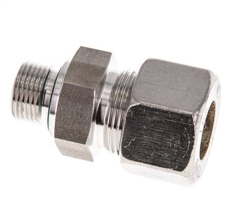 G 3/8'' mâle x 16S Raccord à compression droit en acier inoxydable avec joint FKM 400 Bar DIN 2353