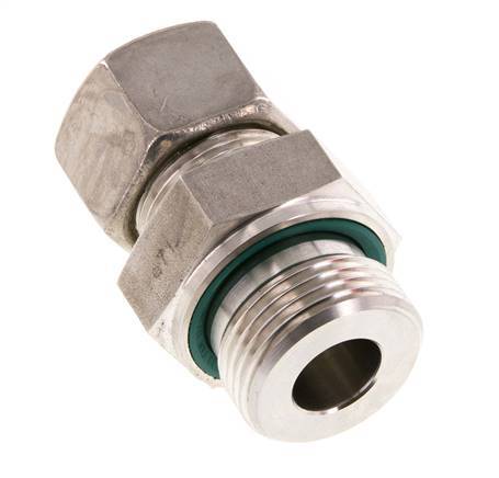 G 1'' mâle x 20S Raccord à compression droit en acier inoxydable avec joint FKM 400 Bar DIN 2353