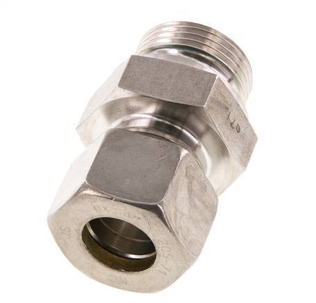 G 1'' mâle x 20S Raccord à compression droit en acier inoxydable avec joint FKM 400 Bar DIN 2353
